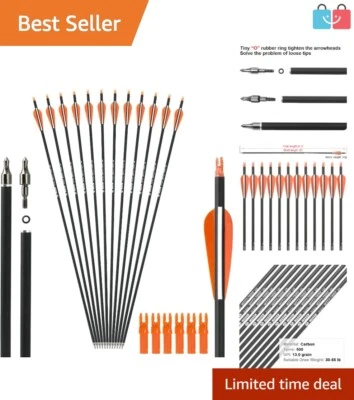 Musen 碳射箭带不锈钢尖头 - 500 Spine 12 件 — 第 1/4 张图片