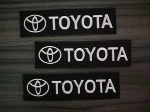 3 pcs Patch Black TOYOTA Car MOTOR Racing Embroidered Iron or Sew on Jacket Jean - Picture 1 of 6