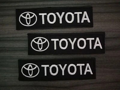 3 pcs Patch Black TOYOTA Car MOTOR Racing Embroidered Iron or Sew on Jacket Jean - Image 1 of 4