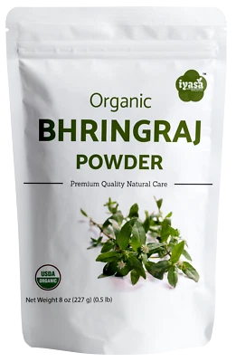 Organic Bhringraj Powder for Hair Growth, Eclipta alba Herbal Hair Care 8, 16 oz - Image 1 of 4