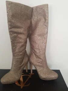 FABULOUS Suede Sequin Tall Boots Size 7.5 New with Box/Vero Cucio - Picture 1 of 10