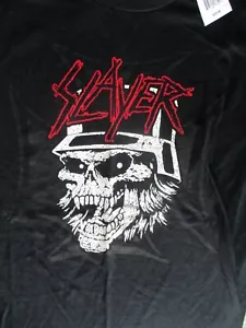 NEW Slayer Skull / Helmet Metal Band Black T-shirt, LARGE - Picture 1 of 7