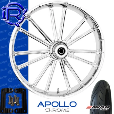 Rueda de motocicleta cromada Rotation Apollo paquete Kawasaki Vaquero Vulcan 21" Foto 1 de 3
