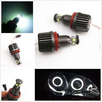 2Pcs 40W H8 Angel Eye Halo Ring LED Light Bulbs 6500-7000K For BMW E91 E92 E93 - Image 1 of 4