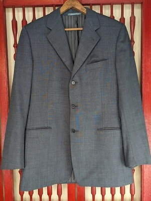 Traje Chaqueta Blazer Lana 52L 3Botones Negro Italia Gris Salvatore Ferragamo De Colección Foto 1 de 4