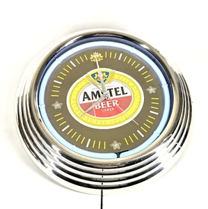 Reloj de Pared Amstel Cerveza Logo Luz Neón 14.5" con Fuente de Alimentación - Imagen 1 de 23