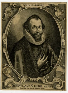 Antique Master Print-PORTRAIT-SEBASTIAN SCHEDEL-PHYSICIAN-Kilian-1614 - Picture 1 of 7