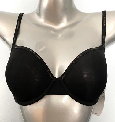 Calvin Klein Nwt Marquisette Lightly Lined Black Underwire Bra QF1839 - 001 - Image 1 of 3