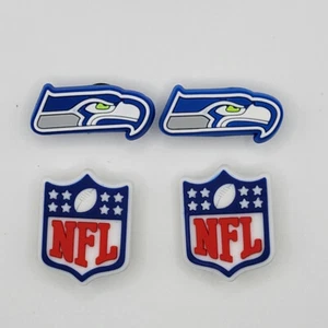 NFL Seattle Seahawks Football Team For Crocs Shoe Charms Jibbitz - 4 pieces - Picture 1 of 1