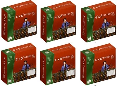 (6) Noma 48951-88 Holiday Wonderland 150 ct 4' x 6' MULTI Net Christmas Lights - Image 1 of 4