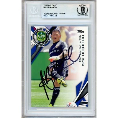 Nick Rimando Signed 2015 Topps MLS #181 Real Salt Lake Beckett BAS Slabbed Auto - Image 1 of 4