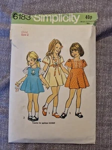 Toddler Dress Sewing Pattern Simplicity 6183 Age 2 - Picture 1 of 5