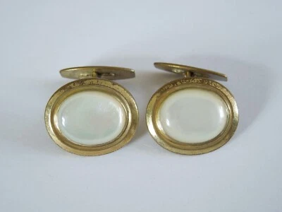 Vintage Amerikaner RJ Manschettenknöpfe mit Perlmutt 12,5 g/2,1 x 1,7 cm - Bild 1 von 2