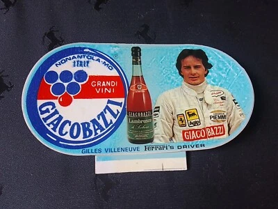 GILLES  VILLENEUVE FERRARI   , ORIGINAL STICKER  sponsor  GIACOBAZZI - Image 1 of 2