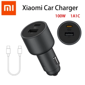 Xiaomi Car Cigarette 100W 1A1C Charger 5V Dual USB Fast Charging Mobiles, Laptop - Picture 1 of 7