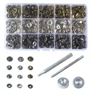 60 Sets 15mm 5/8" Mixed Heavy Duty Snap Fasteners Kit Metal Snaps for Leather... - Picture 1 of 7