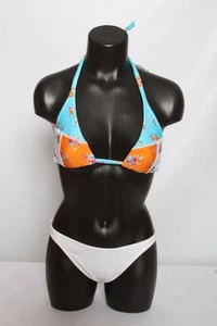 Neu mit Etikett Agua Doce orange blau Patchwork brasilianischer Bikini Badeanzug Größe small - Bild 1 von 1