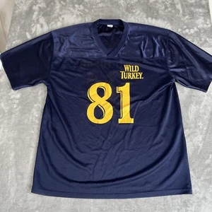Wild Turkey 81 Men Large Football Jersey Uniform Shirt Blue & Yellow Mesh Poly - Picture 1 of 9
