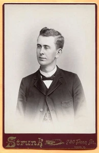 Reading, PA, Portrait of a Young Man, by Strunk, circa 1880s Backstamp - Picture 1 of 3