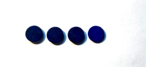VINTAGE LOT OF 4 PCS ASSORTED ROUND 11 MM FLAT NATURAL LAPIS BELOW WHOLESALE!!! - Picture 1 of 3