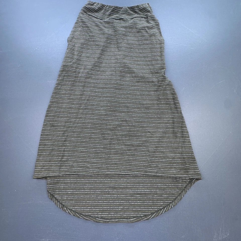 Falda Deso Para Mujer Pequeña Gris Rayas Cáñamo Informal Midi Elastizada Alta Baja Hecha en EE. UU. Foto 1 de 4