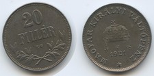 G5596 Austria Hungary 20 Filler 1921 Kb Kremnitz Km#498 Scarce Karl I.1916-1918