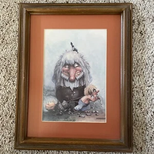 Vintage Henning Troll Druck 12x16” Holz gerahmt 14,5x18,5” - Bild 1 von 10