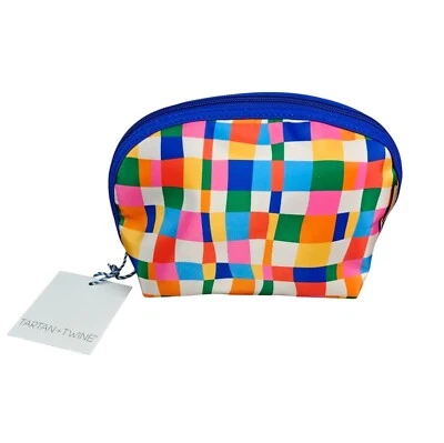 Tartan + Twine Bright Multicolor Round Top Cosmetic Bag Makeup Organizer - Image 1 of 4