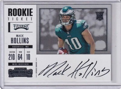 Mack Hollins 2017 Panini Contenders Variation Rookie Ticket Rc On Card Auto - Image 1 of 2