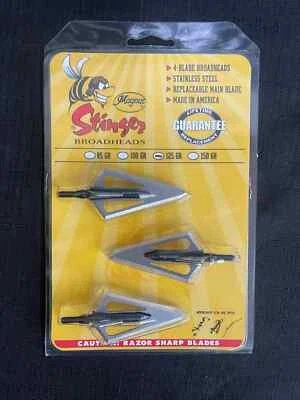 Magnus Broadheads Stinger 125 Grain 4 Blade 3 Pack BRAND NEW - Image 1 of 4