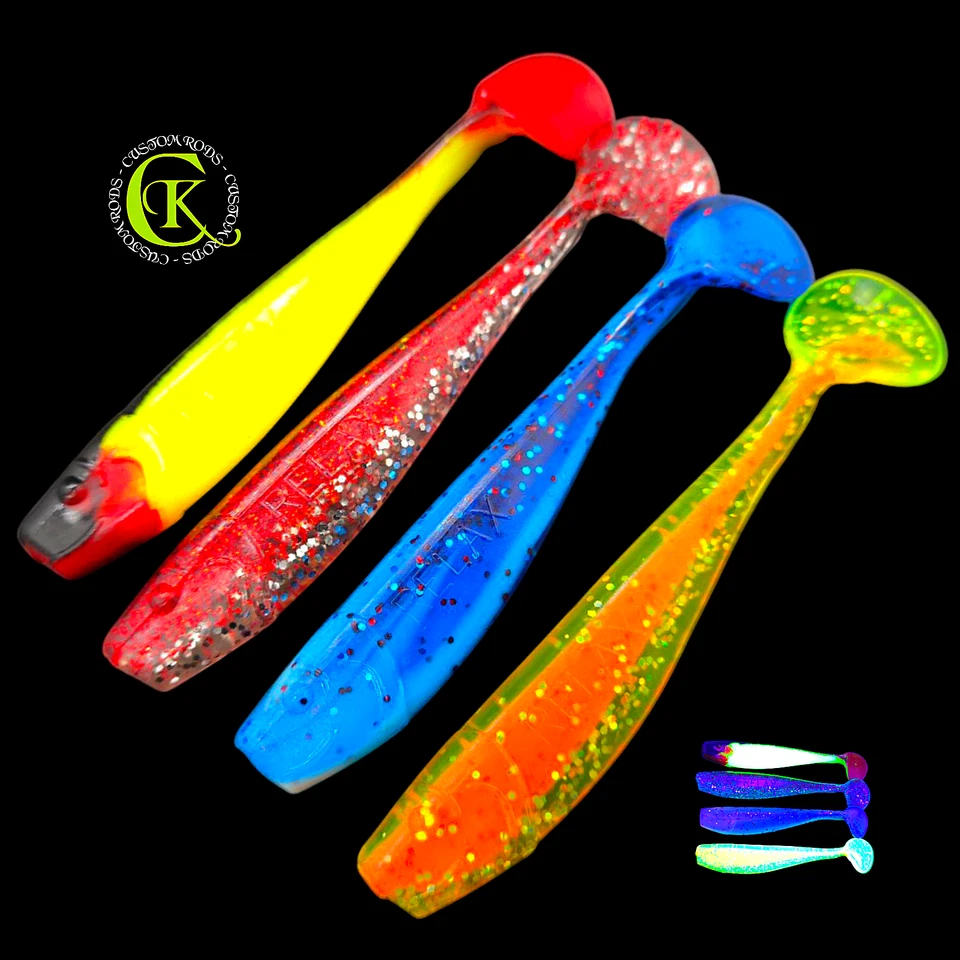 4x 11,5cm Relax Gummifisch Shad UV Stint Kauli Runner Kunstköder Zander Hecht - Bild 1 von 1