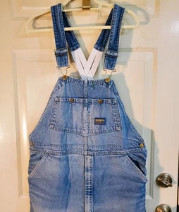 Vintage OshKosh B'Gosh Vestbak Herren Latzhose 40 x 32 mittelblau Denim Logo Träger USA - Bild 1 von 17