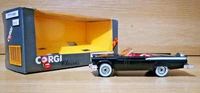 Ford Thunderbird Corgi 810- 1957 techo abierto 1:43 Dicast rara variación negra 1986 Foto 1 de 4