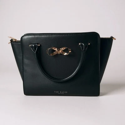 Ted Baker London Handbag Womens Hollie Purse Black Leather Gold Hardware Lined - Image 1 of 4