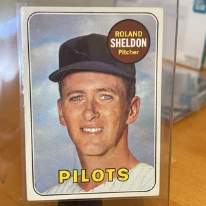 SIGNED 1969 ROLAND SHELDON TOPPS BASEBALL CARD - SEATTLE PILOTS B3 - Picture 1 of 2