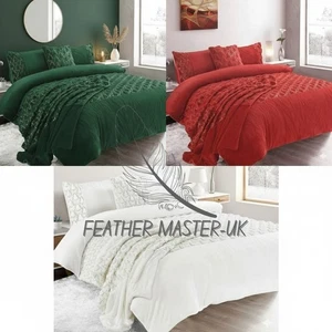 Warm Xmas Teddy Fleece Christmas Tree Duvet Cover Set Thermal Winter Bedding - Picture 1 of 10