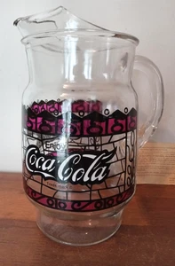 Jarra Coca-Cola estilo vitral Tiffany de colección años 70 Anchor Hocking 2,5 cuartos - Imagen 1 de 16