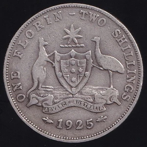 Australia 1925 Un Florín 2/- Jorge V - Muy Bueno - Imagen 1 de 3