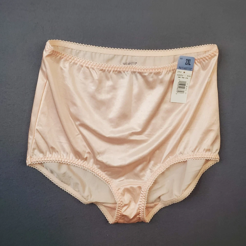 Bragas Vasarette Brillante Rosa Sedoso Nylon Refuerzo Talla 2X Sexy Panty Mujer Abuela* Foto 1 de 4