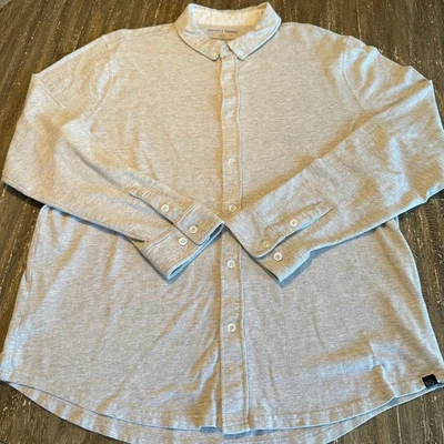 Men's Threads 4 Thought Long Sleeve Button Down Collar Shirt Grey/Cream, X-Large - Image 1 of 4