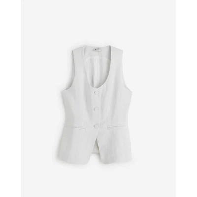 Madewell 100% Linen Scoopneck Cutaway Vest Size 12 NWT - Image 1 of 4