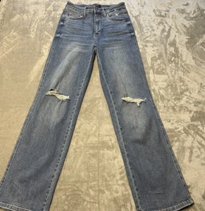 Judy Blue High Rise Straight Jeans Distressed Light Wash Women’s 5/27 JB88785 MD - Picture 1 of 13