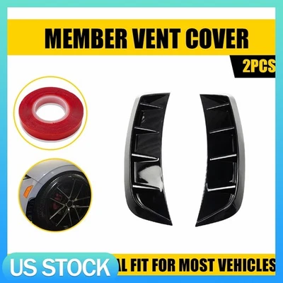 2 PIEZAS Guardabarros Coche Ventilaciones Laterales Ala de Aire Ventilación Accesorios Universales Coche Negro Foto 1 de 4