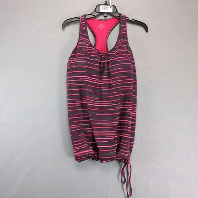 Camiseta sin mangas Athleta Tinker espalda cruzada para mujer XL sujetador incorporado dobladillo con cordón rosa Foto 1 de 4