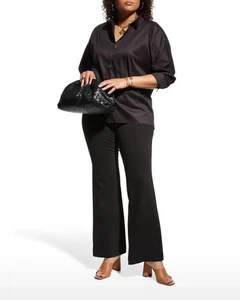 Lysse Wide Leg Denim Trousers Black Shaping Stretch Women's Size 2X - Picture 1 of 15