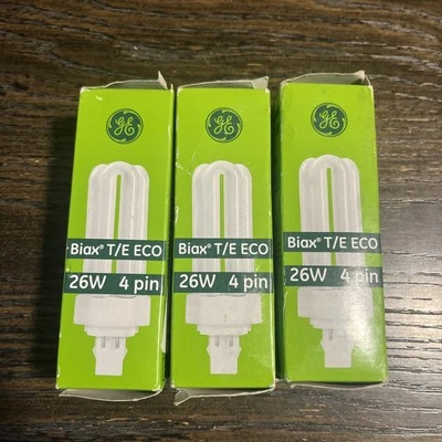 3Boxs NIB GE 97615 F26TBX/830/A/ECO 26W T4 Triple Tube CFL4pin G24q-3 Warm White - Image 1 of 3