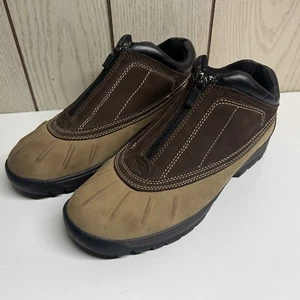 Thom McAn Boots Womens 9 Hiking Ankle Booties Zip Up 2555551 Brown Leather EUC - Picture 1 of 10