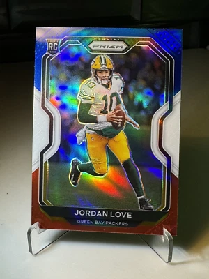 2020 Panini Prizm NFL Football Packers Rookie QB Jordan Love Red White Blue #363 - Image 1 of 4