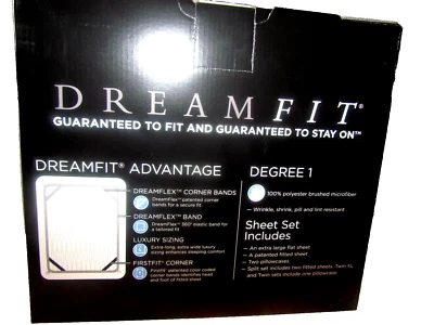 4 pc. Dream Fit sheet set; deep pocket, microfiber w/corner bands; Queen; Beige - Image 1 of 4