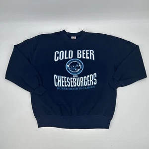 Vintage 1980s Jerzees Huber Heights Campus Cold Beer & Cheeseburgers Pullover - Picture 1 of 6